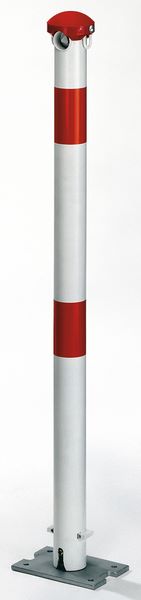 Produktbild Alberts Pfosten Grünenthal weiß rot zum Aufschrauben 60mm mit Profilzylinderschloss