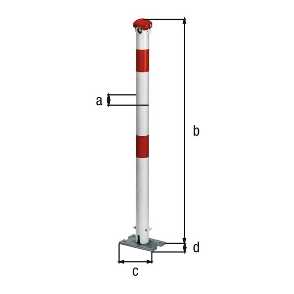 Produktbild Alberts Pfosten Grünenthal weiß rot zum Aufschrauben 60mm mit Profilzylinderschloss bild 2
