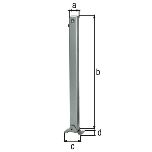Produktbild Alberts Pfosten Klappy feuerverzinkt zum Aufschrauben 70x70mm Dreikantschloss bild 2