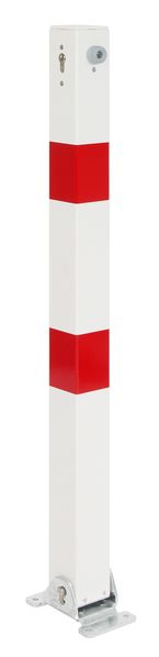 Produktbild Alberts Pfosten Klappy-Bo weiß rot zum Aufschrauben 70x70mm Profilzylinderschloss