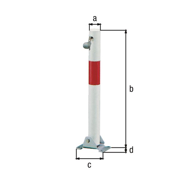 Produktbild Alberts Pfosten Little weiß rot zum Aufschrauben 60mm Dreikantschloss bild 2