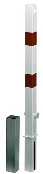 Produktbild Alberts Pfosten Passau 1 Öse weiß rot zum Einbetonieren 70x70mm Dreikantschloss