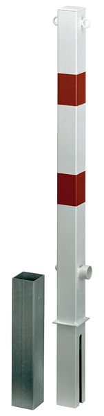 Produktbild Alberts Pfosten Passau 2 Ösen weiß rot zum Einbetonieren 70x70mm Dreikantschloss