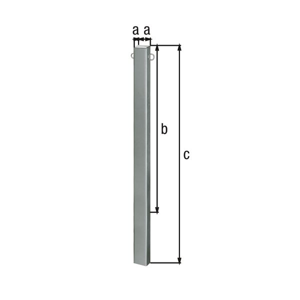 Produktbild Alberts Absperrpfosten eckig feuerverzinkt zum Einbetonieren 70x70mm mit 2 Ösen bild 2