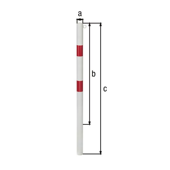 Produktbild Alberts Absperrpfosten Standard weiß 2 rote Ringe zum einbetonieren Pfosten 70x70 mm bild 2