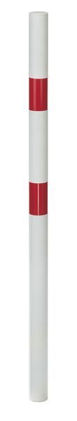 Produktbild Alberts Absperrpfosten rund weiß mit 2 roten Ringen zum Einbetonieren 60mm ohne Ösen
