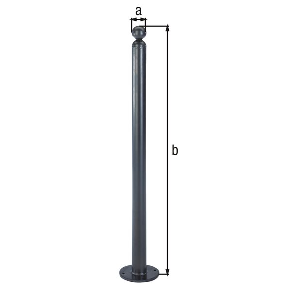 Produktbild Alberts Absperrpoller Bella anthrazit zum Aufschrauben 76mm mit 2 Ösen bild 2