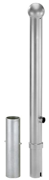 Produktbild Alberts Absperrpoller Rustikal feuerverzinkt zum Einbetonieren 89mm Dreikantschloss