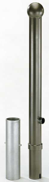 Produktbild Alberts Absperrpoller Rustikal anthrazit zum Einbetonieren 89mm Dreikantschloss