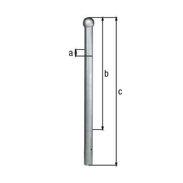 Produktbild Alberts Absperrpoller Rustikal feuerverzinkt zum Einbetonieren 89mm bild 2