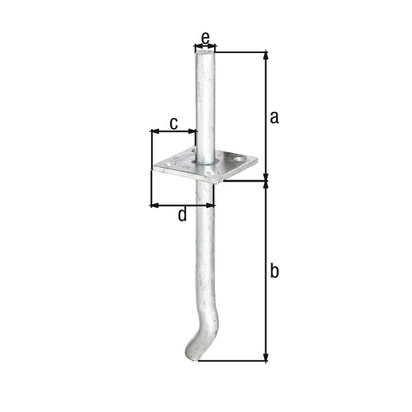 Produktbild Alberts Anschlag feuerverzinkt für Tore mit Rahmen 37mm mit Einsteckschloss bild 2