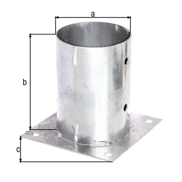 Produktbild Alberts Aufschraubhülse für Rundholzpfosten feuerverzinkt Topf 121 mm bild 2