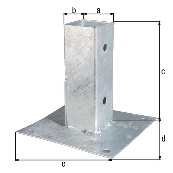 Produktbild Alberts Aufschraubhülse für Vierkantholzpfosten feuerverzinkt 61 mm Platte 150x150 mm bild 2
