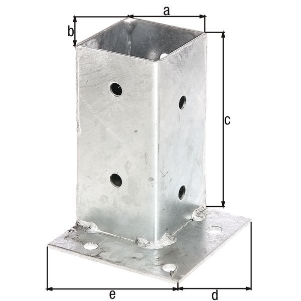 Produktbild Alberts Aufschraubhülse für Vierkantholzpfosten feuerverzinkt 71 mm Platte 114x114 mm