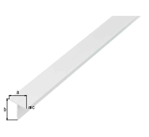 Produktbild Alberts BA Profil in T Form Alu weiß beschichtet 2600 x 25 x 25 x 2 mm bild 2