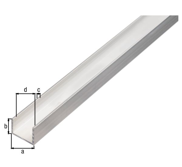 Produktbild Alberts BA Profil in U Form Alu natur 1000 x 10 x 8 x 1 mm bild 2