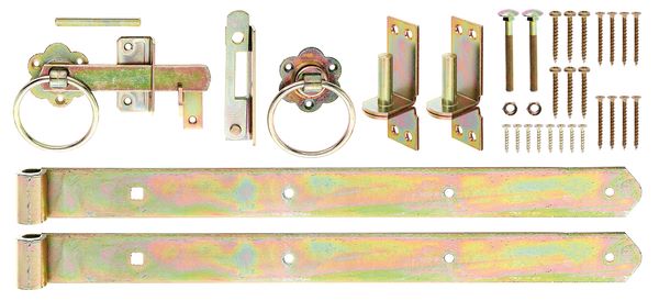 Produktbild Alberts Beschlagsortiment galvanisch verzinkt für Flechtzaun Einzeltore zum Aufschrauben