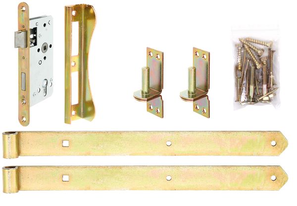 Produktbild Alberts Beschlagsortiment galvanisch verzinkt für Rahmen Einzeltore zum Aufschrauben