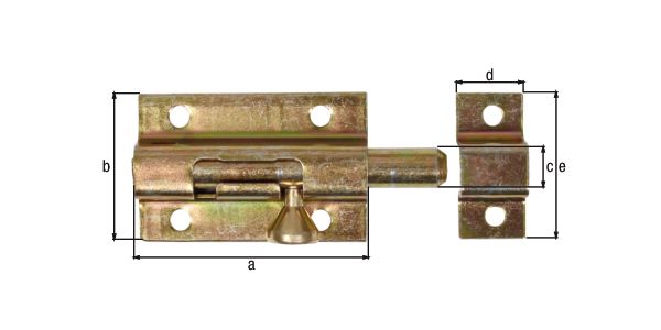 Produktbild Alberts Bolzen Schlossriegel mit Schlaufe gelb verzinkt Platte 50x33mm Länge 70mm bild 2
