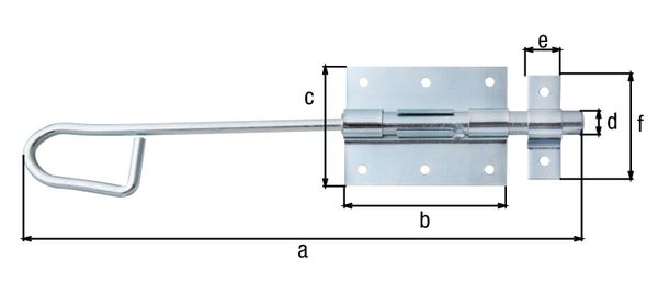 Produktbild Alberts Bolzen Stangenriegel mit Schlaufe blau verzinkt Bolzen 13,5mm Länge 300mm bild 2