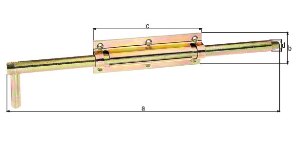Produktbild Alberts Bolzen Stangenriegel mit befestigter Schlaufe Bolzen18mm Länge 400mm bild 2