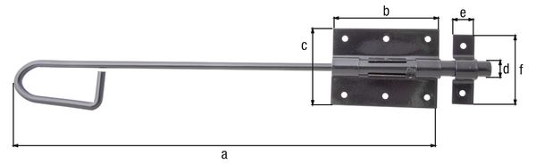 Produktbild Alberts Bolzen Stangenriegel mit Schlaufe schwarz Bolzen 13,5mm Länge 400mm bild 2