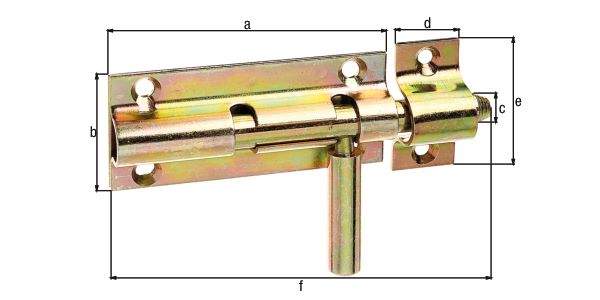 Produktbild Alberts Bolzenriegel mit loser Schlaufe gelb verzinkt Platte 80x36mm Länge 110mm bild 2