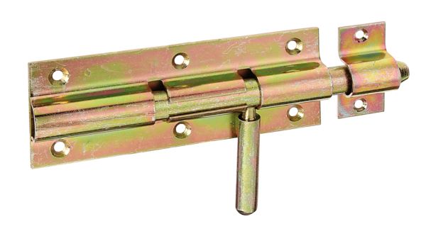 Produktbild Alberts Bolzenriegel mit loser Schlaufe gelb verzinkt Platte 150x60mm Länge 210mm