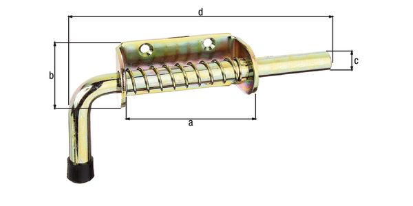 Produktbild Alberts Bolzenriegel Typ Pistolet ohne Schlaufe gelb verzinkt Platte 85x40mm Länge 176mm bild 2