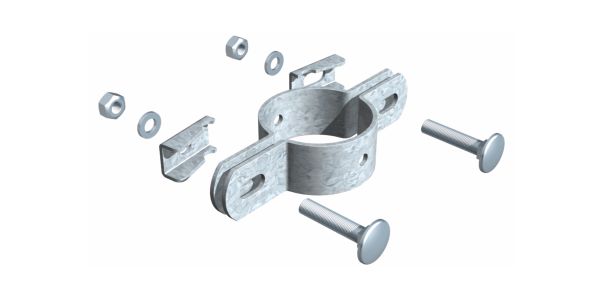 Produktbild Alberts Doppelschelle feuerverzinkt zur Befestigung von Zaunfeldern an Pfosten 34 mm bild 2