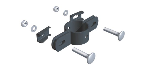 Produktbild Alberts Doppelschelle anthrazit zur Befestigung von Zaunfeldern an Pfosten 34 mm bild 2