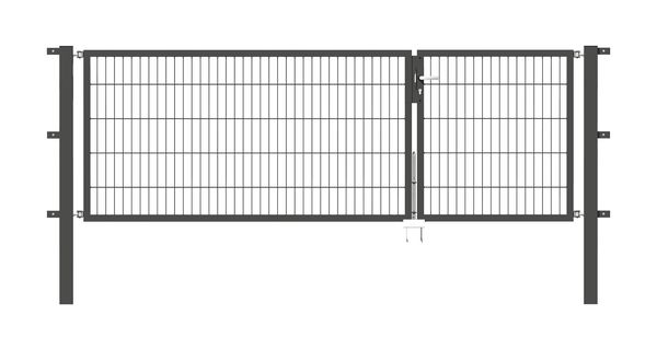 Produktbild Alberts Doppeltor Flexo anthrazit RAL 7016 1000+2000x1000 Pfosten 80x80x1700mm