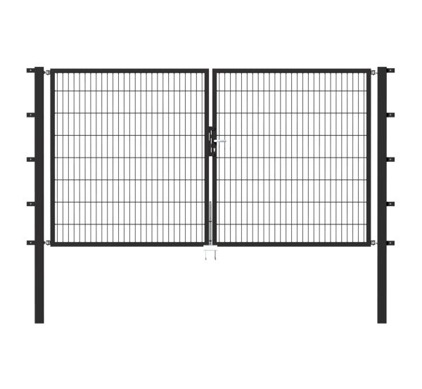 Produktbild Alberts Doppeltor Flexo anthrazit RAL 7016 1000+2000x1000 Pfosten 80x80x1700mm bild 2