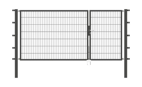 Produktbild Alberts Doppeltor Flexo anthrazit RAL 7016 1000+2000x1400 Pfosten 80x80x2100mm