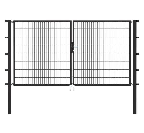 Produktbild Alberts Doppeltor Flexo anthrazit RAL 7016 1000+2000x1400 Pfosten 80x80x2100mm bild 2