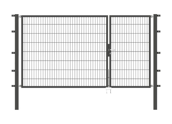 Produktbild Alberts Doppeltor Flexo anthrazit RAL 7016 1000+2000x1600 Pfosten 80x80x2300mm