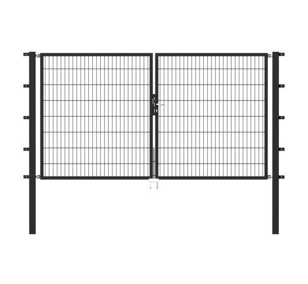 Produktbild Alberts Doppeltor Flexo anthrazit RAL 7016 1000+2000x1600 Pfosten 80x80x2300mm bild 2