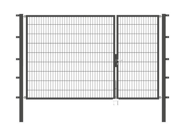 Produktbild Alberts Doppeltor Flexo anthrazit RAL 7016 1000+2000x1800 Pfosten 80x80x2500mm