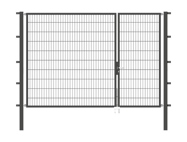 Produktbild Alberts Doppeltor Flexo anthrazit RAL 7016 1000+2000x2000 Pfosten 80x80x2700mm
