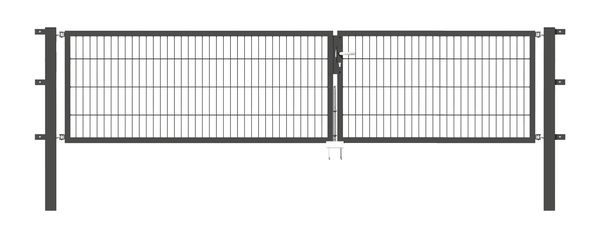 Produktbild Alberts Doppeltor Flexo anthrazit RAL 7016 3500x800 Pfosten 80x80x1300mm