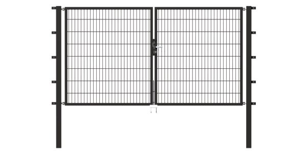 Produktbild Alberts Doppeltor Flexo anthrazit RAL 7016 3500x800 Pfosten 80x80x1300mm bild 2