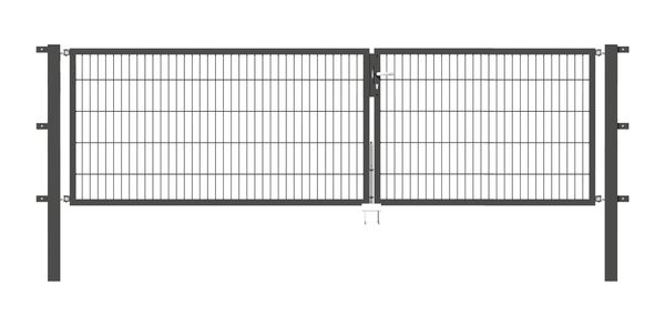 Produktbild Alberts Doppeltor Flexo anthrazit RAL 7016 3500x1000 Pfosten 80x80x1700mm