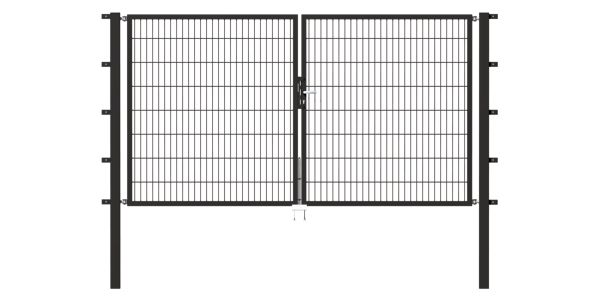 Produktbild Alberts Doppeltor Flexo anthrazit RAL 7016 3500x1000 Pfosten 80x80x1700mm bild 2