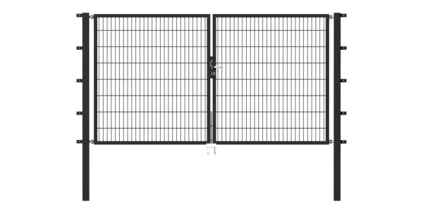 Produktbild Alberts Doppeltor Flexo anthrazit RAL 7016 3500x1200 Pfosten 80x80x1900mm bild 2