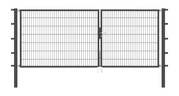 Produktbild Alberts Doppeltor Flexo anthrazit RAL 7016 3500x1400 Pfosten 80x80x2100mm