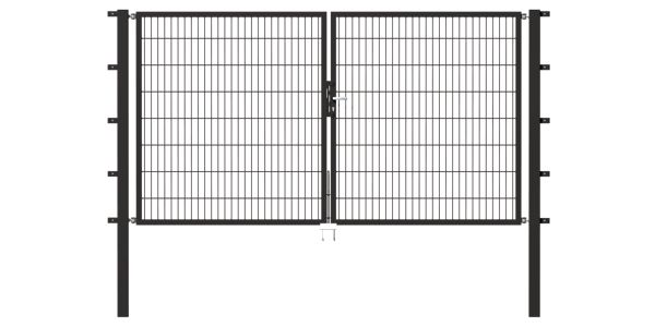 Produktbild Alberts Doppeltor Flexo anthrazit RAL 7016 3500x1400 Pfosten 80x80x2100mm bild 2
