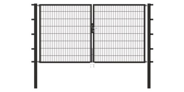 Produktbild Alberts Doppeltor Flexo anthrazit RAL 7016 3500x1600 Pfosten 80x80x2300mm bild 2