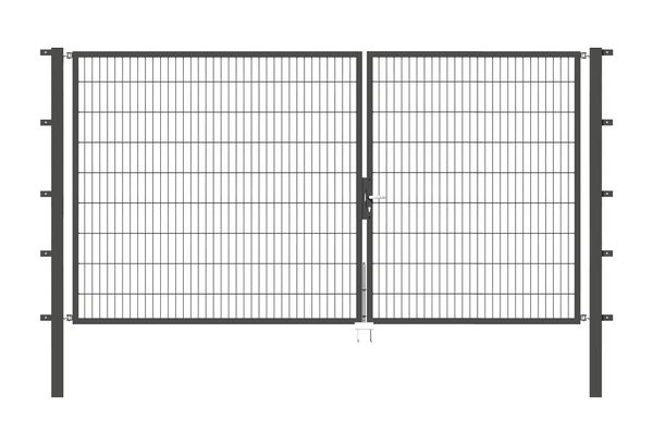 Produktbild Alberts Doppeltor Flexo anthrazit RAL 7016 3500x1800 Pfosten 80x80x2500mm