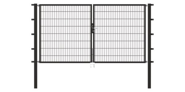 Produktbild Alberts Doppeltor Flexo anthrazit RAL 7016 3500x1800 Pfosten 80x80x2500mm bild 2