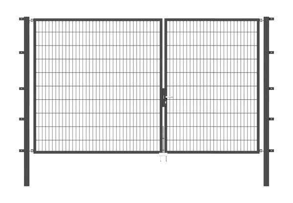 Produktbild Alberts Doppeltor Flexo anthrazit RAL 7016 3500x2000 Pfosten 80x80x2700mm